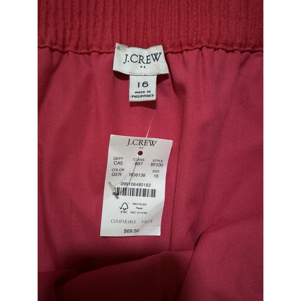 J. Crew Skirt Womens Size 16 Red Linen Blend Midi Pockets Preppy BF230 NEW - Picture 7 of 10